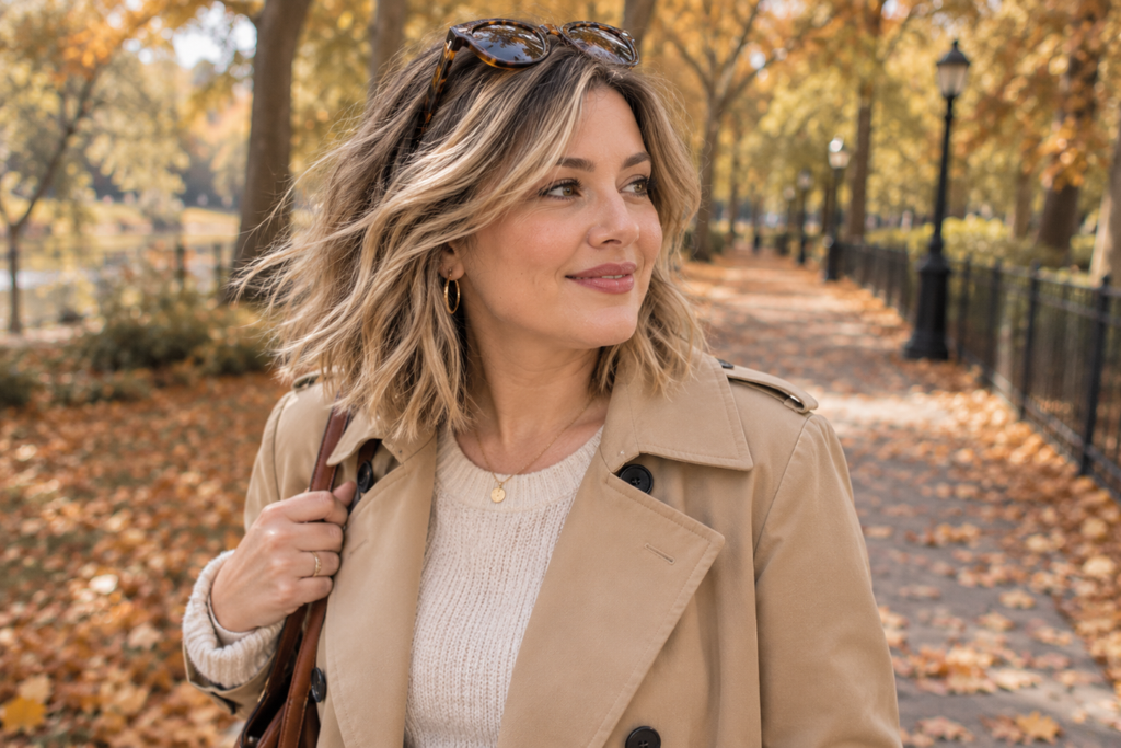 Textured lob with balayage, a low-maintenance medium length haircut